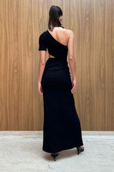 VESTIDO LONGO COM RECORTE E FENDA LATERAL COLEÇÃO VERÃO 25